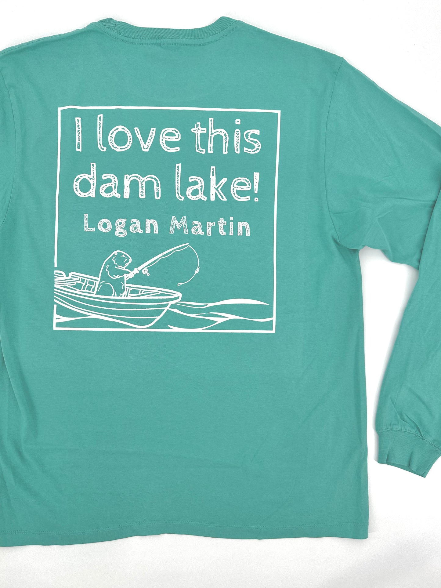 Love this dam lake | Logan Martin | Long Sleeve -Seafoam